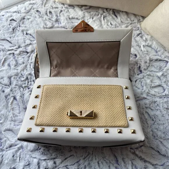 Michael Kors Cece Medium Straw and Studded Shoulder Bag - NWOT - Picture 10 of 15